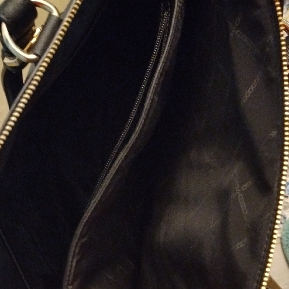 Michael Kors Black Structured Tote with Gold Accents - Picture 5 of 16